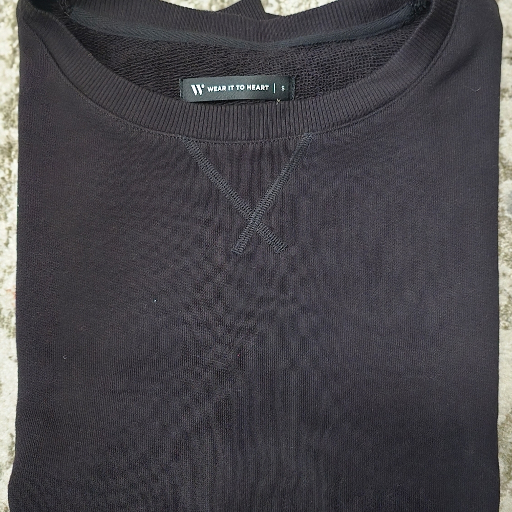 WITH Wear It To Heart Women Chelsea Sleeveless Black Sweatshirt Vest-Size S NWOT - Picture 9 of 13